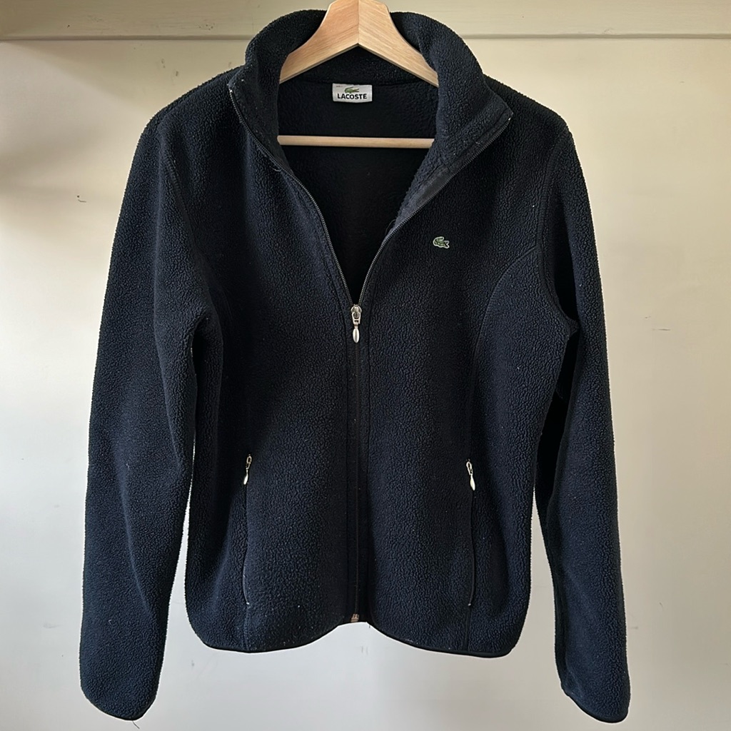 Vintage Lacoste Zip Up Relaxed Fit Fleece Sweatshirt Jacket
